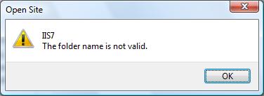 The folder name is not valid.